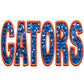 Gators Mascot Faux Embroidery Faux Sequins Ready To Press Transfer