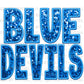 Blue Devils Mascot Faux Embroidery Faux Sequins Ready To Press Transfer