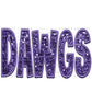 Dawgs Mascot Purple Faux Embroidery Faux Sequins PNG Digital File ONLY