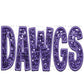 Dawgs Mascot Faux Embroidery Faux Sequins Ready To Press Transfer