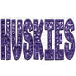 Huskies Mascot Purple Faux Embroidery Faux Sequins PNG Digital File ONLY