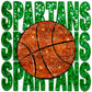 Spartans Basketball Green Faux Embroidery Faux Sequins PNG Digital File ONLY