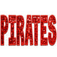 Pirates Mascot Faux Embroidery Faux Sequins Ready To Press Transfer