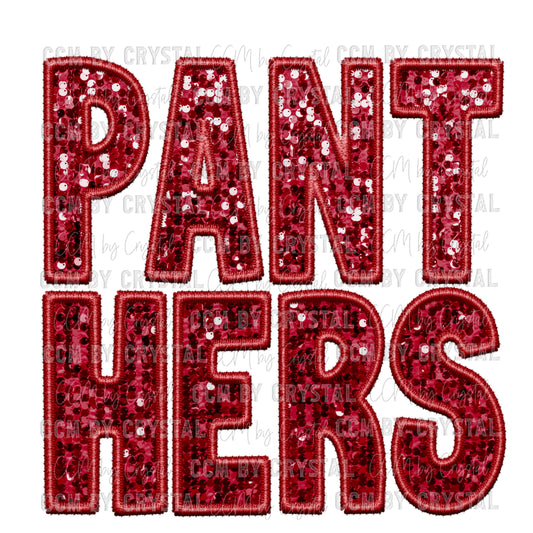 Panthers Faux Sequins Faux Embroidery PNG Digital File ONLY