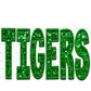 Tigers Green Faux Sequins Faux Embroidery PNG Digital File ONLY