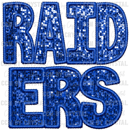 Raiders Faux Sequins Faux Embroidery PNG Digital File ONLY