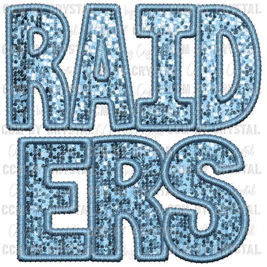 Raiders Faux Sequins Faux Embroidery PNG Digital File ONLY