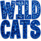 Wildcats Mascot Faux Embroidery Faux Sequins Ready To Press Transfer