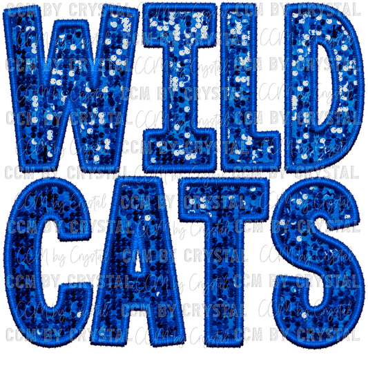 Wildcats Faux Sequins Faux Embroidery PNG Digital File ONLY