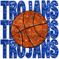 Trojans Basketball Faux Sequins Faux Embroidery PNG Digital File ONLY