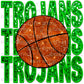 Trojans Basketball Faux Sequins Faux Embroidery PNG Digital File ONLY