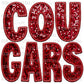 Cougars Faux Sequins Faux Embroidery PNG Digital File ONLY