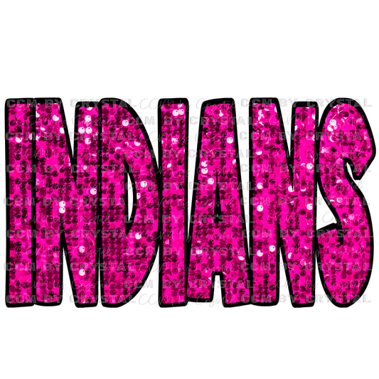 Indians Faux Sequins PNG Digital File ONLY