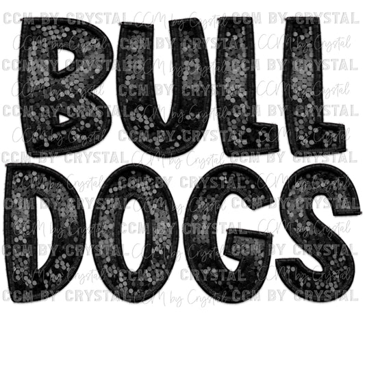 Bulldogs Faux Embroidery Faux Sequins PNG Digital File ONLY