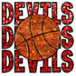 Devils Mascot Faux Embroidery Faux Sequins PNG Digital File ONLY