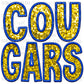 Cougars Mascot Faux Embroidery Faux Sequins PNG Digital File ONLY