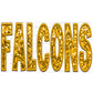 Falcons Mascot Faux Embroidery Faux Sequins Ready To Press Transfer
