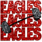 Eagles Weightlifting Mascot Faux Embroidery Faux Sequins PNG Digital File ONLY