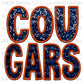 Cougars Mascot Faux Embroidery Faux Sequins PNG Digital File ONLY