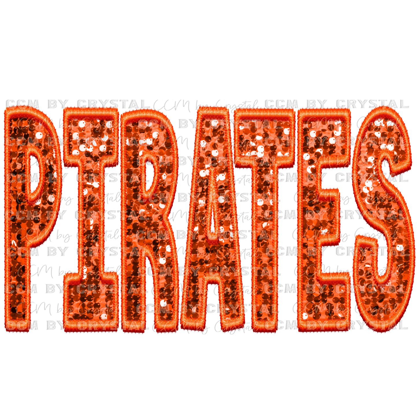 Pirates Mascot Faux Embroidery Faux Sequins PNG Digital File ONLY