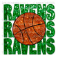 Ravens Basketball Mascot Faux Embroidery Faux Sequins Ready To Press Transfer