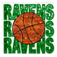 Ravens Basketball Mascot Faux Embroidery Faux Sequins PNG Digital File ONLY