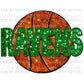 Ravens Basketball Mascot Faux Embroidery Faux Sequins PNG Digital File ONLY