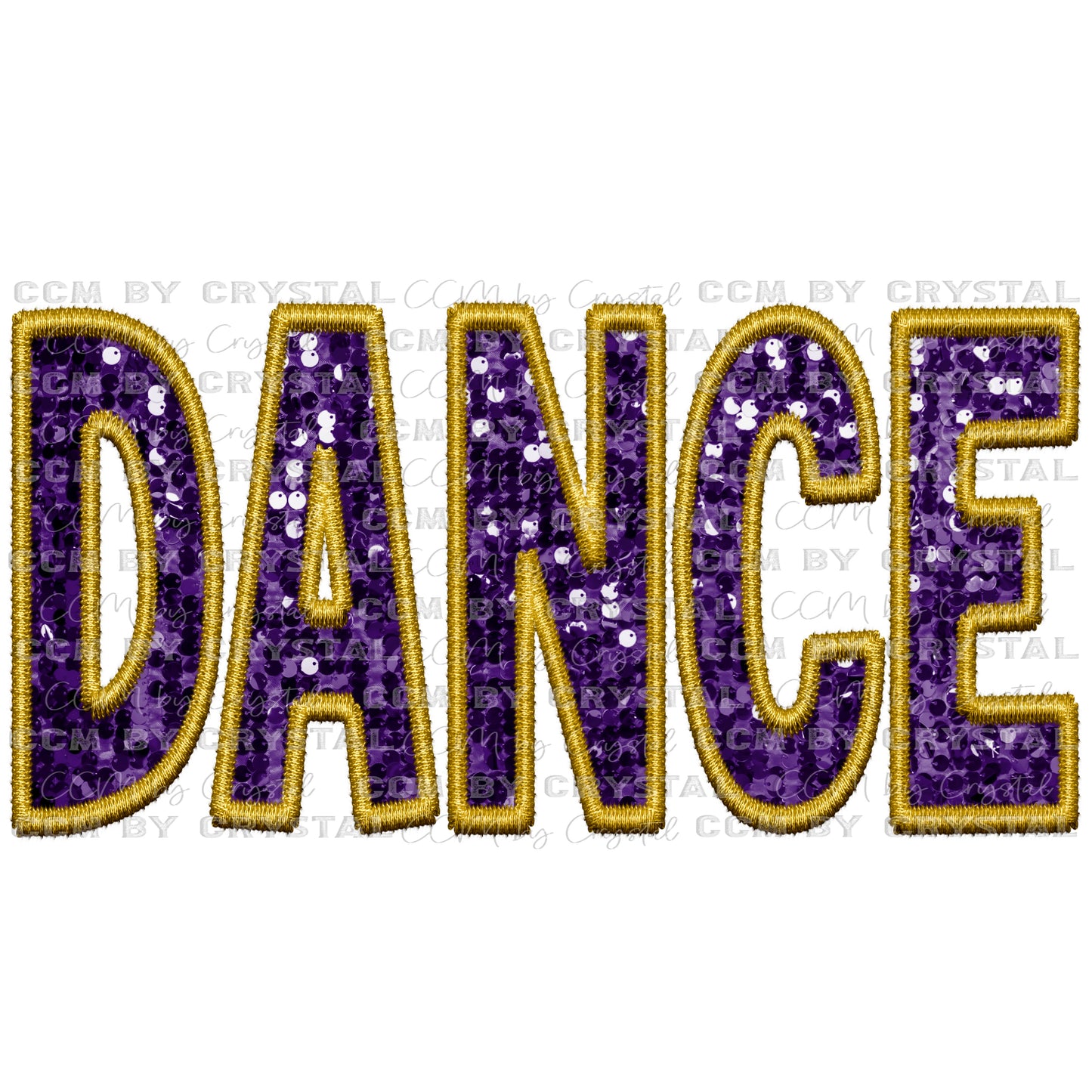 Dance Faux Embroidery Faux Sequins Ready To Press Transfer