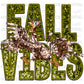 Fall Vibes Scared Turkey Thanksgiving Faux Embroidery Faux Sequins PNG Digital File ONLY