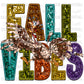 Fall Vibes Scared Turkey Thanksgiving Faux Embroidery Faux Sequins PNG Digital File ONLY