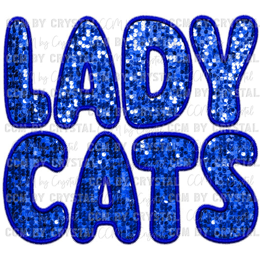 Lady Cats Faux Embroidery Faux Sequins PNG Digital File ONLY