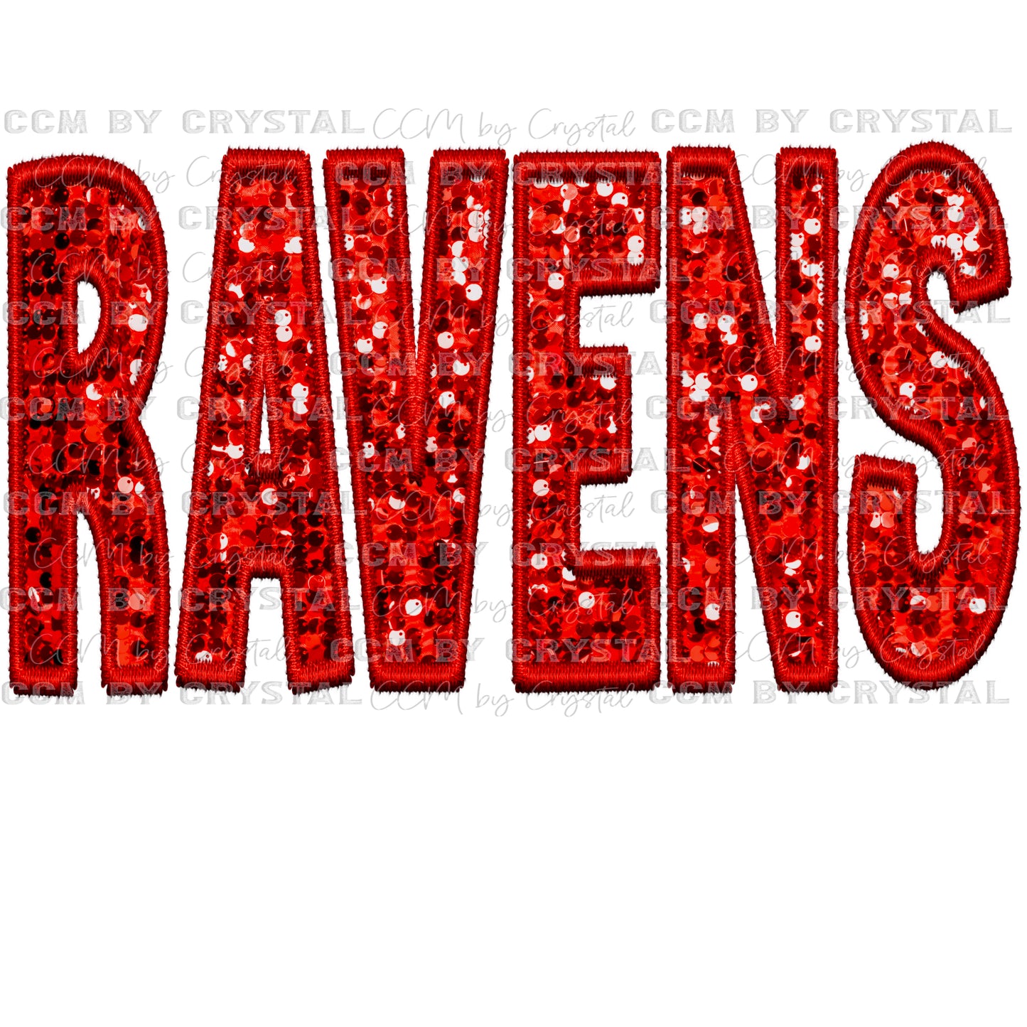 Ravens Faux Embroidery Faux Sequins PNG Digital File ONLY