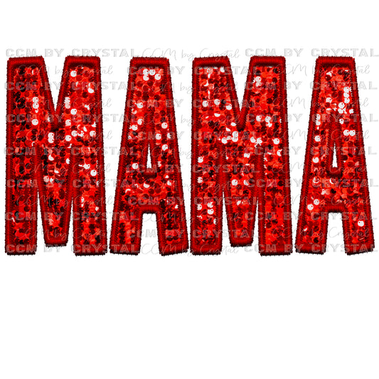 Mama Faux Embroidery Faux Sequins PNG Digital File ONLY