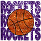 Rockets Basketball Faux Embroidery Faux Sequins PNG Digital File ONLY