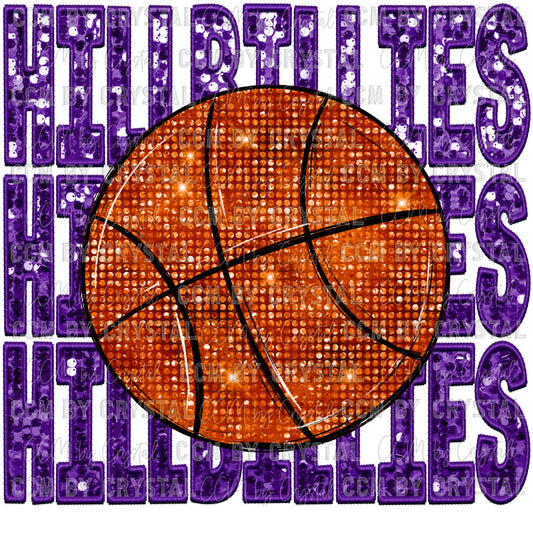 Hillbillies  Basketball Faux Embroidery Faux Sequins PNG Digital File ONLY