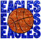 Eagles Basketball Faux Embroidery Faux Sequins Ready To Press Transfer