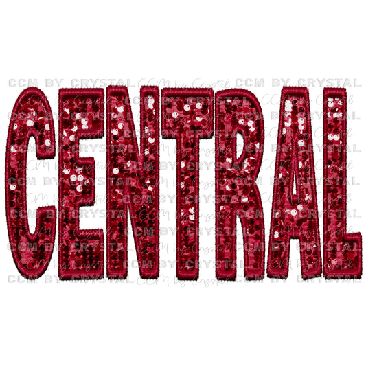 Central Faux Embroidery Faux Sequins PNG Digital File ONLY