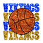 Vikings Basketball Faux Embroidery Faux Sequins PNG Digital File ONLY