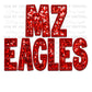 MZ Eagles Faux Embroidery Faux Sequins PNG Digital File ONLY