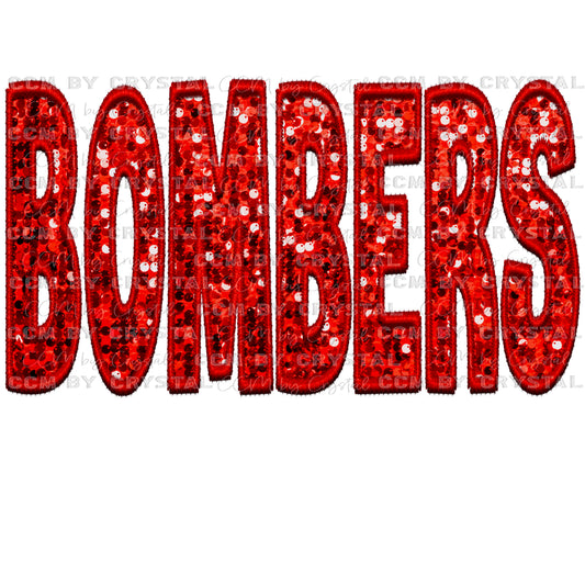 Bombers Faux Embroidery Faux Sequins PNG Digital File ONLY