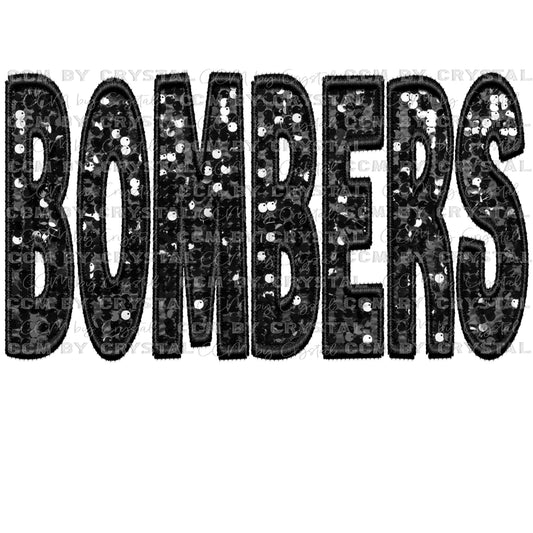 Bombers Faux Embroidery Faux Sequins PNG Digital File ONLY