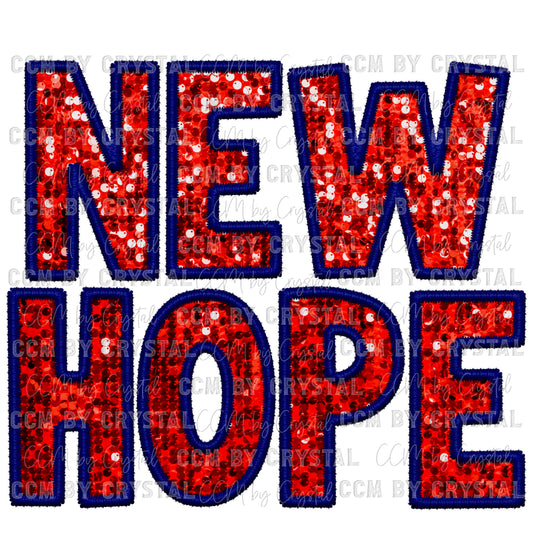 New Hope Faux Embroidery Faux Sequins PNG Digital File ONLY