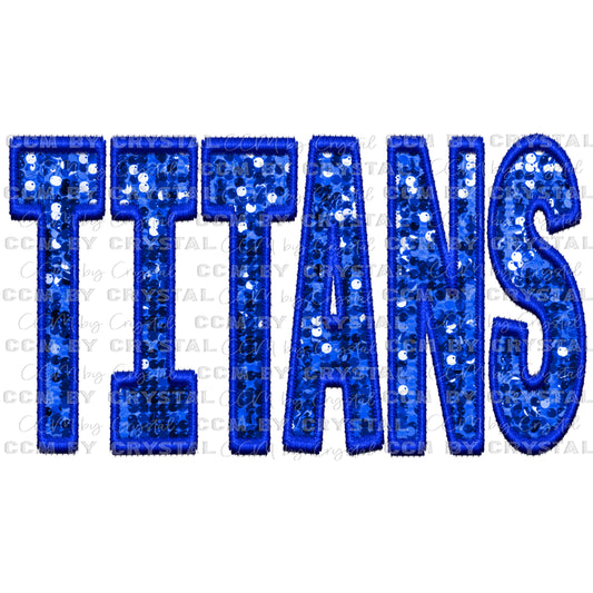 Titans Faux Embroidery Faux Sequins PNG Digital File ONLY