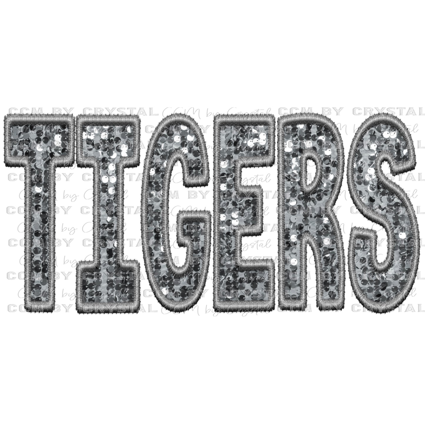Tigers Faux Embroidery Faux Sequins PNG Digital File ONLY