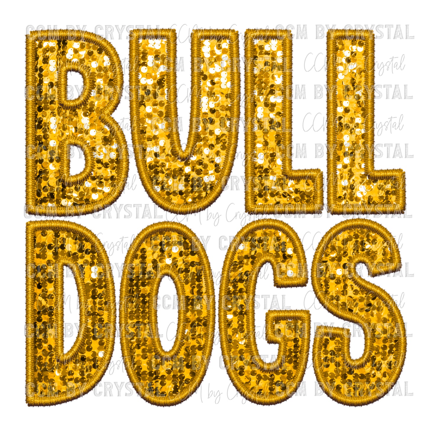 Bulldogs Faux Embroidery Faux Sequins PNG Digital File ONLY