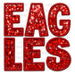 Eagles Red Faux Embroidery Faux Sequins PNG Digital File ONLY