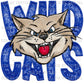 Wildcats Blue Faux Embroidery Faux Sequins PNG Digital File ONLY