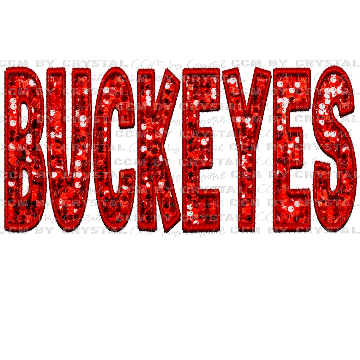 Buckeyes Faux Embroidery Faux Sequins PNG Digital File ONLY