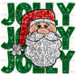 Jolly Santa Faux Embroidery Faux Sequins PNG Digital File ONLY