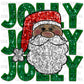 Jolly Santa Faux Embroidery Faux Sequins PNG Digital File ONLY